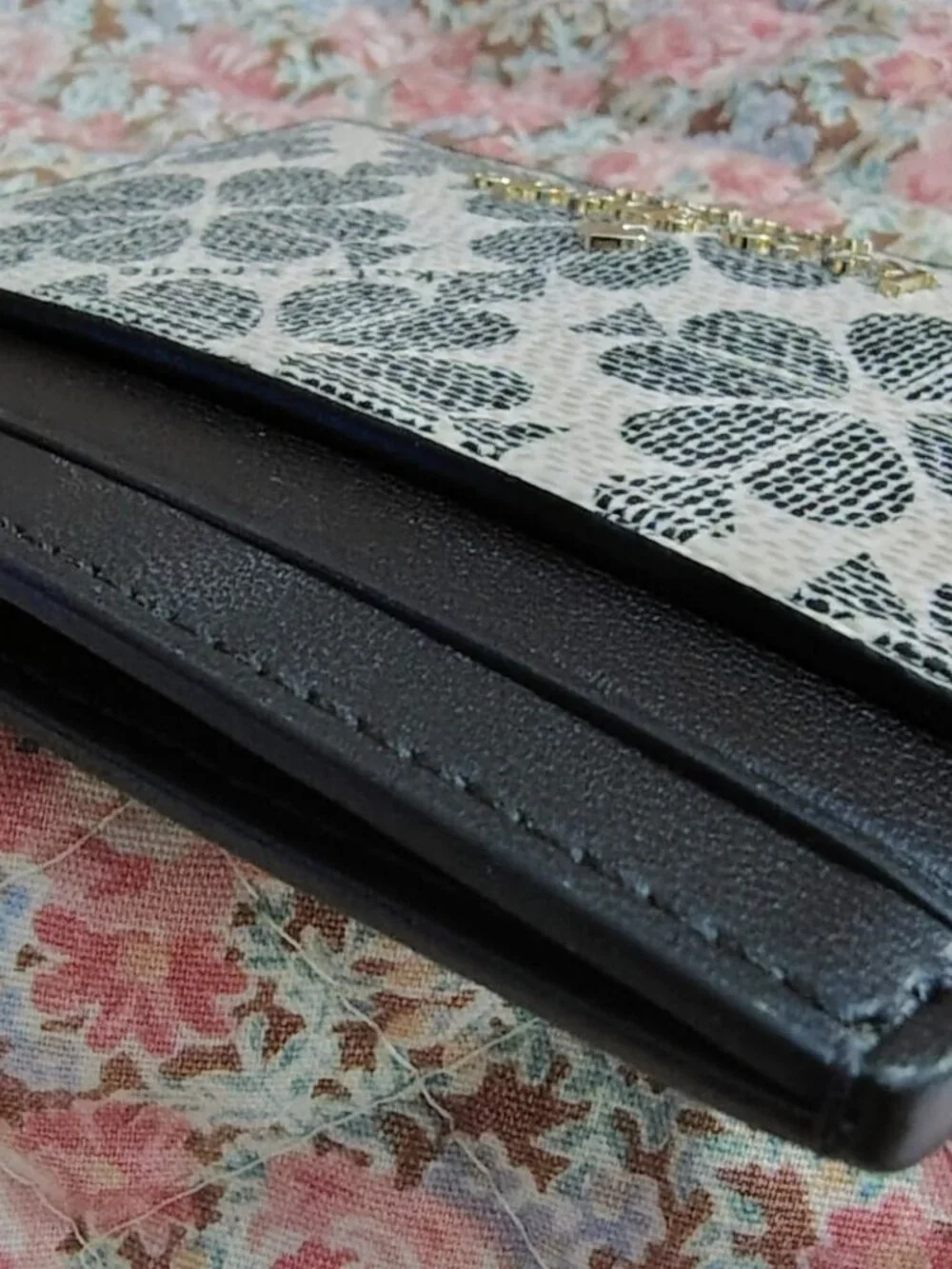 Kate Spade Signature Spade Flower Small Slim Card Holder Black NWOT $89
